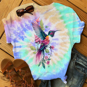 Hummingbird Tie Dye Shirt, Gift For Bird Lovers