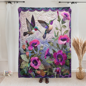 Purple Hummingbirds Blanket - Gift For Bird Lovers