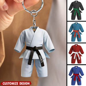 Black Belt Personalized Keychain - Gift For Karate,Jiu-Jitsu Lovers