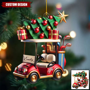 Personalized Santa In Golf Cart Christmas Ornament-Gift for Golf Lovers-2024 New Release