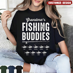 Personalized Unisex T-Shirt - Fishing Buddies Gift For Parent And Grandparent