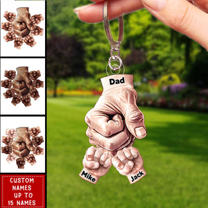 Happy Father‘s Day To Amazing Daddy/Grandpa Hands Personalized Acrylic Keychain