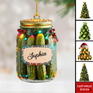 Personalized Pickle Christmas Ornament-Gift For Pickle Lover-2024 New Release