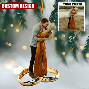 Personalized Photo Ring Ornament - Gift For Couple