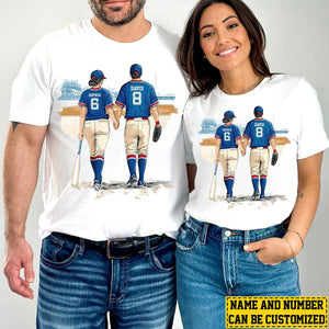 Baseball Partners For Life-Personalized Couple Baseball Two-sided T-shirt-Gift For Baseball Lovers