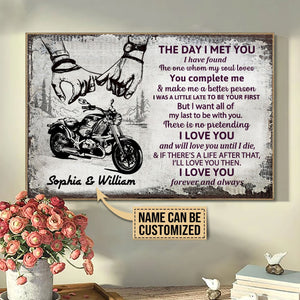 Motorcycle-The Day I Met You Sketch Personalized Customized Poster