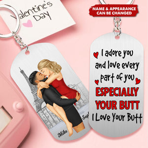 I Adore You-Personalized Stainless Steel Keychain - Gifts For Couple