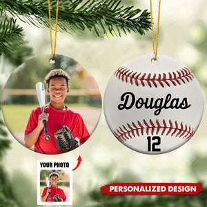 2024 New Release Baseball-Personalized Ceramic Photo Ornament-Gift For Baseball Lovers