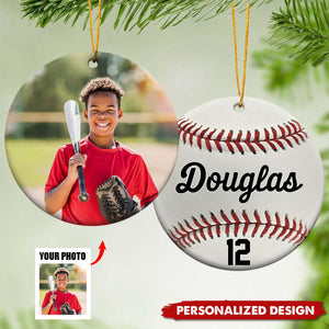 2024 New Release Baseball-Personalized Ceramic Photo Ornament-Gift For Baseball Lovers