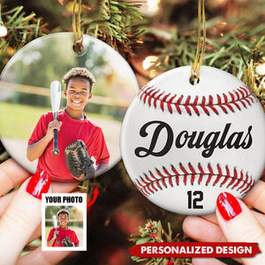 2024 New Release Baseball-Personalized Ceramic Photo Ornament-Gift For Baseball Lovers