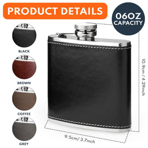 Best Dad Ever - Line Version - Personalized Leather Flask