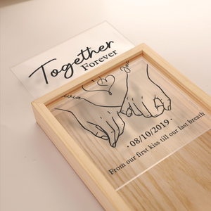 Together Forever From Our First Kiss Till Our Last Breath - Couple Personalized Frame Light Box - Gift For Husband Wife, Anniversary