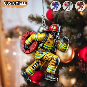 2024 New Release - Personalized Firefighter Acrylic Ornament – Best Gift For Christmas