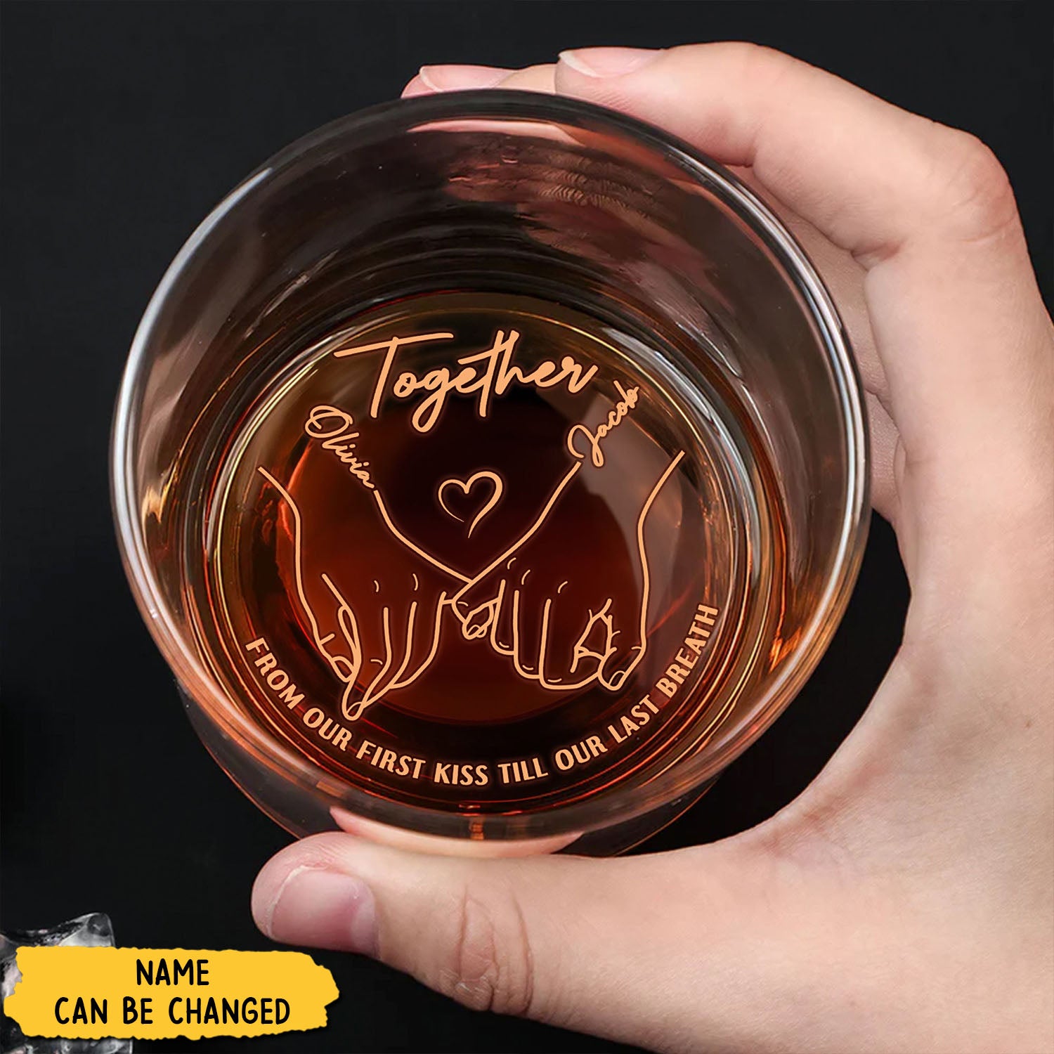 Personalized Gifts For Couple Engraved Whiskey Glass