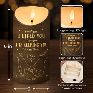 Love Is A Flame That Never Goes Out - Couple Personalized LED Candle - Gift For Couple