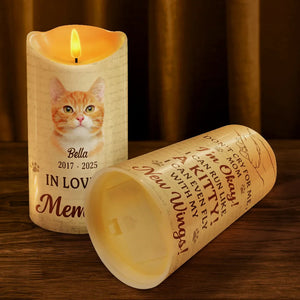 Don't Cry For Me I'm Okay - Personalized Dog Cat Memorial Flameless LED Candle