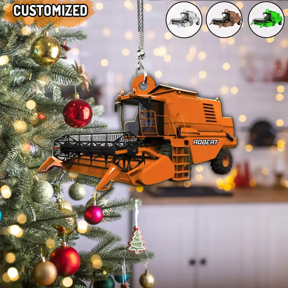 2024 New Release - Personalized Combine Harvester Christmas Ornament, Christmas Gift For Farmers