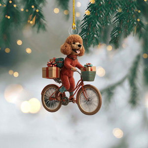 Funny Dog Riding a Bicycle Christmas Ornament - Gift For Dog Lovers - 2024 New Release