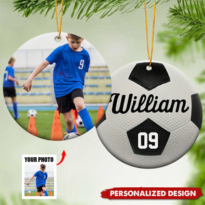 2024 New Release Soccer-Personalized Ceramic Photo Ornament-Gift For Soccer Lovers