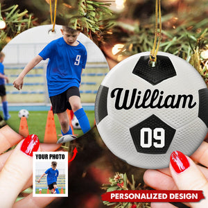 2024 New Release Soccer-Personalized Ceramic Photo Ornament-Gift For Soccer Lovers