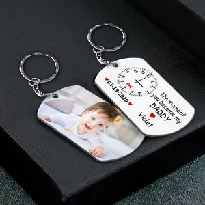 Custom Photo The Moment You Became My Mommy - Personalized Stainless Steel Keychain