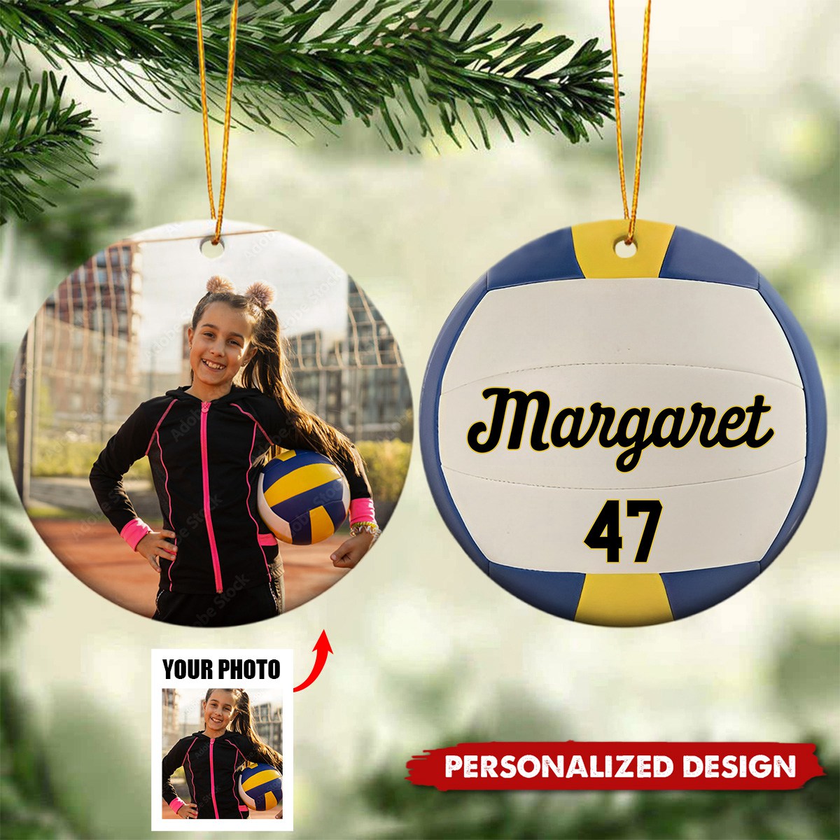 2024 New Release Volleyball-Personalized Ceramic Photo Ornament-Gift For Volleyball Lovers