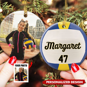 2024 New Release Volleyball-Personalized Ceramic Photo Ornament-Gift For Volleyball Lovers