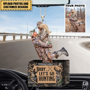 Baby, Let's Go Hunting - Personalized Photo Mica Ornament - Gift For Hunting Couple, Hunting Lovers, Wife, Husband