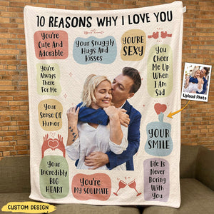 10 Reasons Why I Love You - Personalized Photo Blanket