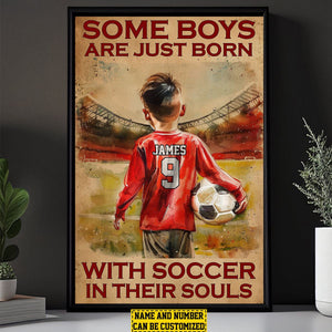 Some Boys Girls Are Just Born With Soccer-Personalized Soccer Poster - Gift For Soccer Lovers