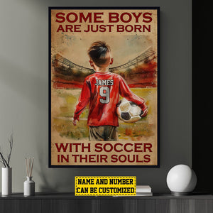 Some Boys Girls Are Just Born With Soccer-Personalized Soccer Poster - Gift For Soccer Lovers