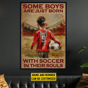 Some Boys Girls Are Just Born With Soccer-Personalized Soccer Poster - Gift For Soccer Lovers