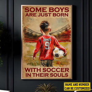 Some Boys Girls Are Just Born With Soccer-Personalized Soccer Poster - Gift For Soccer Lovers