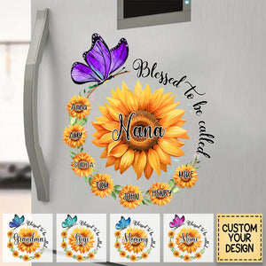 Blessed To Be Called Grandma Sunflower - Gift For Grandma, Mother, Mom - Personalized Decal