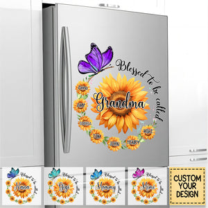 Blessed To Be Called Grandma Sunflower - Gift For Grandma, Mother, Mom - Personalized Decal