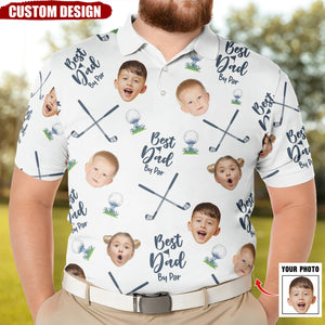 Best Dad By Par - Personalized Photo Polo Shirt