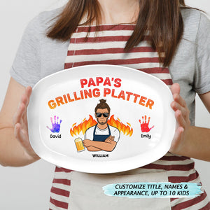 Daddy's Grilling Platter - Gift For Dad, Father, Grandfather, Grandpa - Personalized Plate