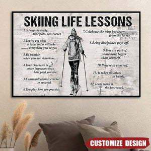 Personalized Skiing Life Lessons Poster-Gift For Skiing Lovers