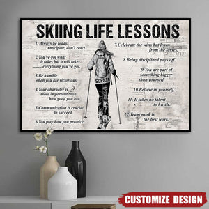 Personalized Skiing Life Lessons Poster-Gift For Skiing Lovers