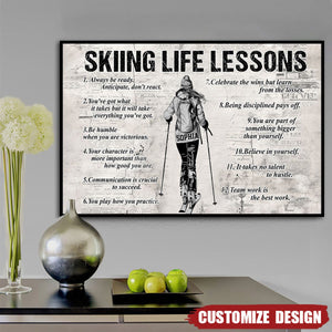 Personalized Skiing Life Lessons Poster-Gift For Skiing Lovers