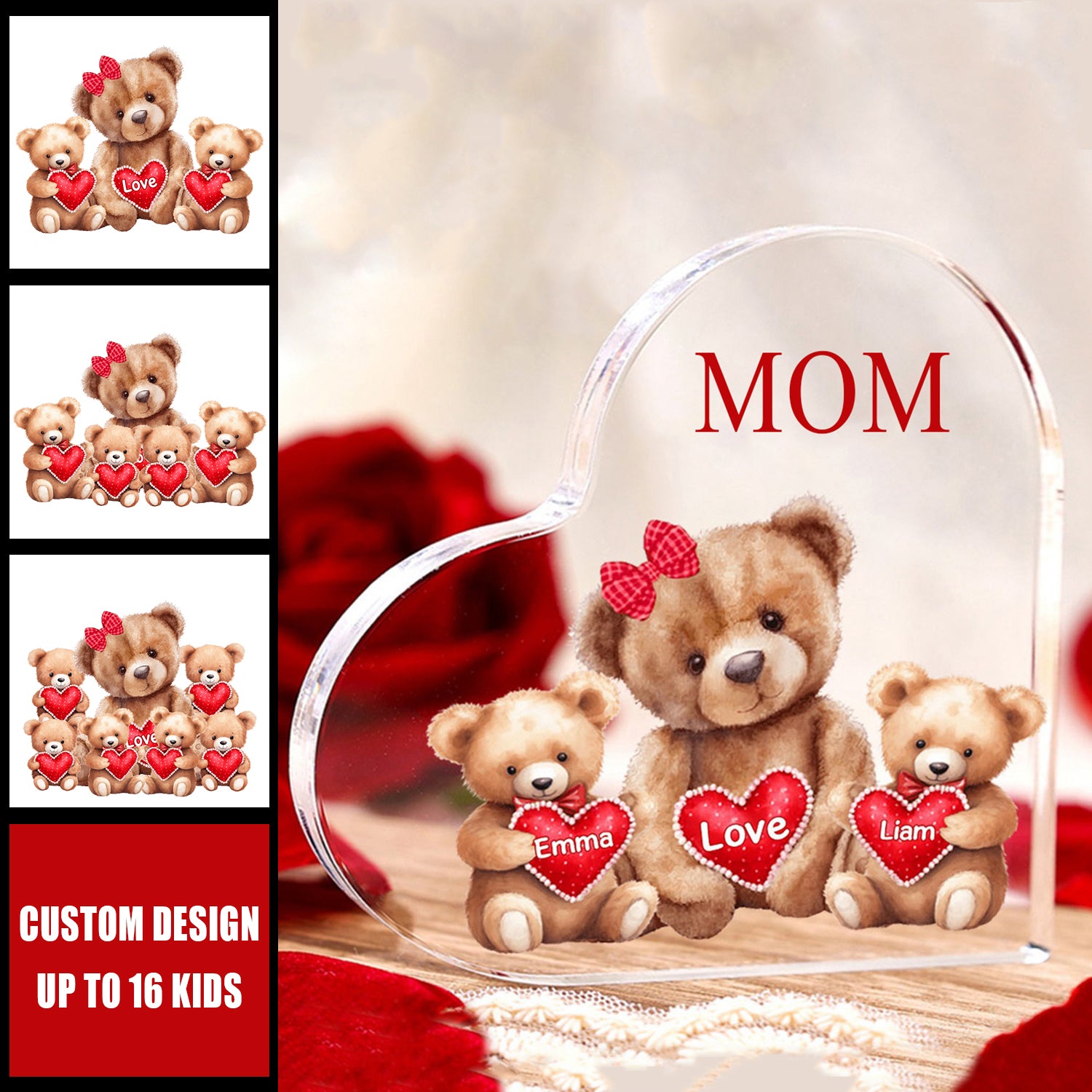 Mama Bear With Little Kids - Personalized Acrylic Plaque Mother's Day Gift