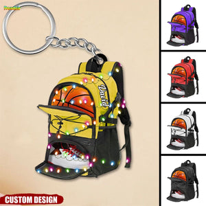 Personalized Basketball Bag Keychain, Gift for Basketball Players