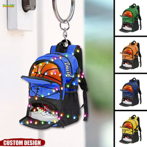 Personalized Basketball Bag Keychain, Gift for Basketball Players