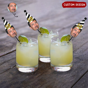 Funny Drink Stirrers Personalized with Face, Gift For Pet Lovers, Family