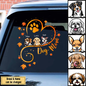 Dog Mom Heart Line Personalized Decal - DIY Gift For Dog Lovers