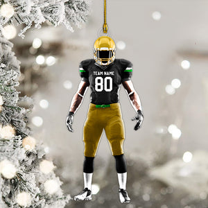 Personalized American Football Acrylic Ornament - 2 Sides Christmas Ornament For Football Player Football