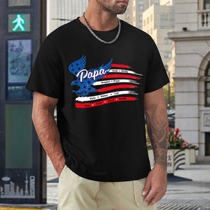 Personalized Dad Papa Grandpa Eagle America Flag Shirt