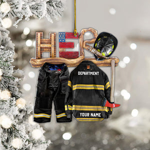 Personalized Firefighter Armor Firefighter Is My Hero Shaped Acrylic Ornament