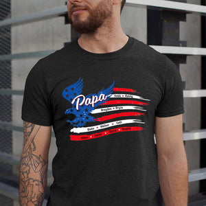 Personalized Dad Papa Grandpa Eagle America Flag Shirt