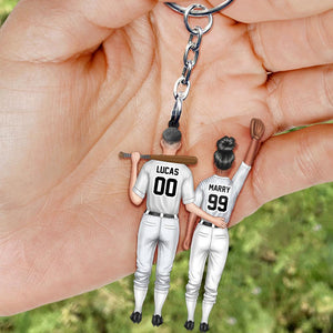 Personalized Baseball Couple Together Is My Favorite Place To Be Keychain